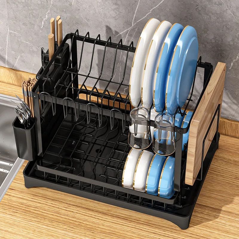 Escurridor de platos Deluxe 2 niveles® - Acero Inoxidable Carbonado