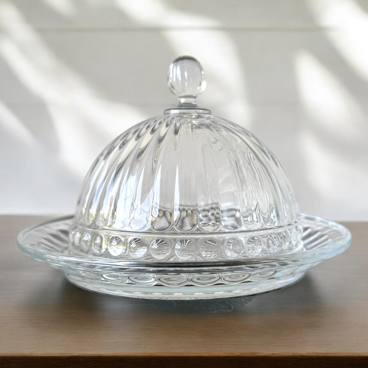 Set de Cristal Gourmet: Quesera 1kg + Mantequillera + Panera Deluxe