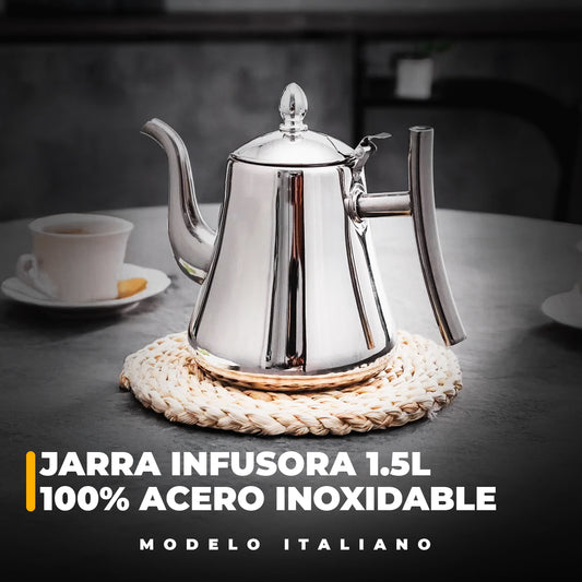 Jarra Infusora Premium - 1.5 Lts - 100% Acero Inoxidable