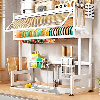 Escurridor y Organizador de platos de Acero con tapa de Policarbonato® /85cm