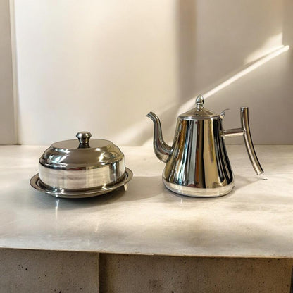 Combo Cocina Acero Sofisticado: Jarra Infusora Italiana 1.5 Lt + Quesera 1 Kg