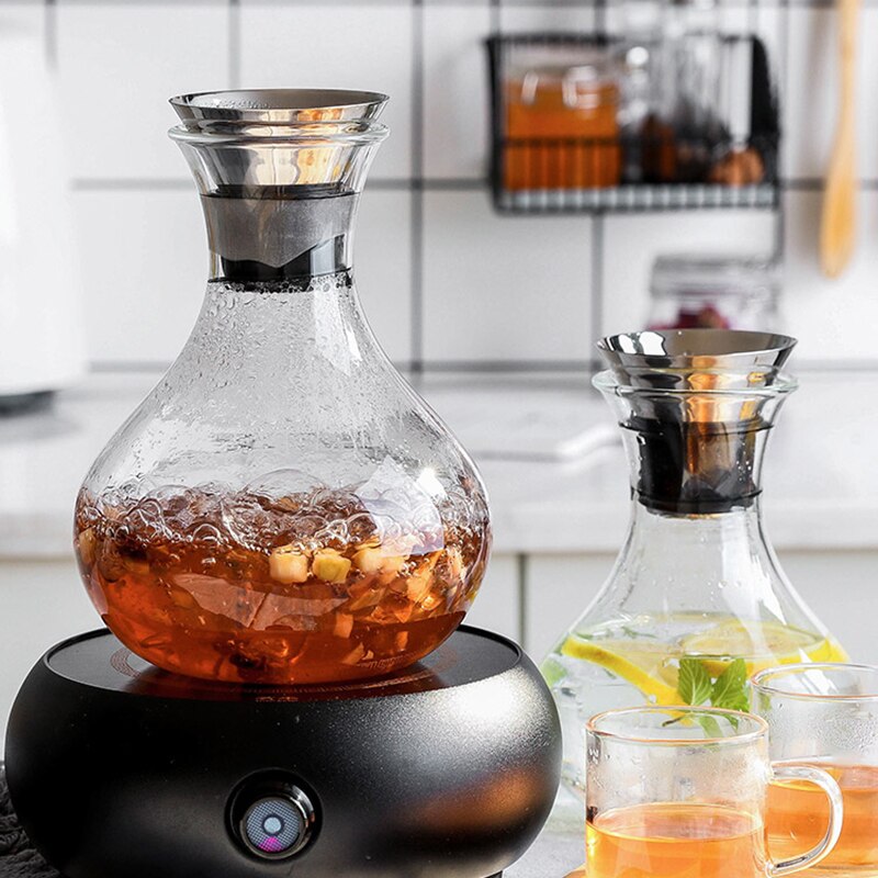 Jarra Fuji® - 1.6 Lts / Vidrio Borosilicato con tapa de Acero inoxidable.